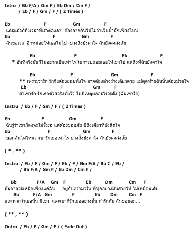 คอร์ดเพลง เนื้อเพลง ความเข้าใจ, คอร์ดเพลง ความเข้าใจ ของ Cocktail, คอร์ดเพลงของ Cocktail, เนื้อร้อง ความเข้าใจ Cocktail, ความเข้าใจ คอร์ดง่าย ๆ, คอร์ด ความเข้าใจ ต้นฉบับ
