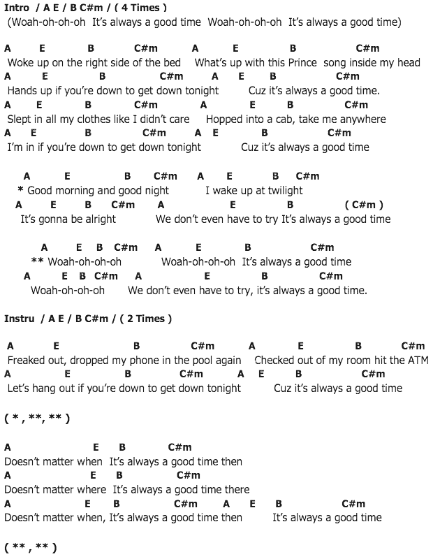 คอร์ดเพลง เนื้อเพลง Good Time, คอร์ดเพลง Good Time ของ Owl City, คอร์ดเพลงของ Owl City, เนื้อร้อง Good Time Owl City, Good Time คอร์ดง่าย ๆ, คอร์ด Good Time ต้นฉบับ
