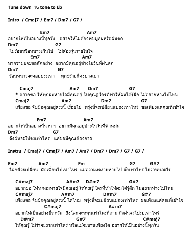 คอร์ดเพลง เนื้อเพลง อยากให้เป็นอย่างนี้ทุกวัน, คอร์ดเพลง อยากให้เป็นอย่างนี้ทุกวัน ของ Summer Stop, คอร์ดเพลงของ Summer Stop, เนื้อร้อง อยากให้เป็นอย่างนี้ทุกวัน Summer Stop, อยากให้เป็นอย่างนี้ทุกวัน คอร์ดง่าย ๆ, คอร์ด อยากให้เป็นอย่างนี้ทุกวัน ต้นฉบับ