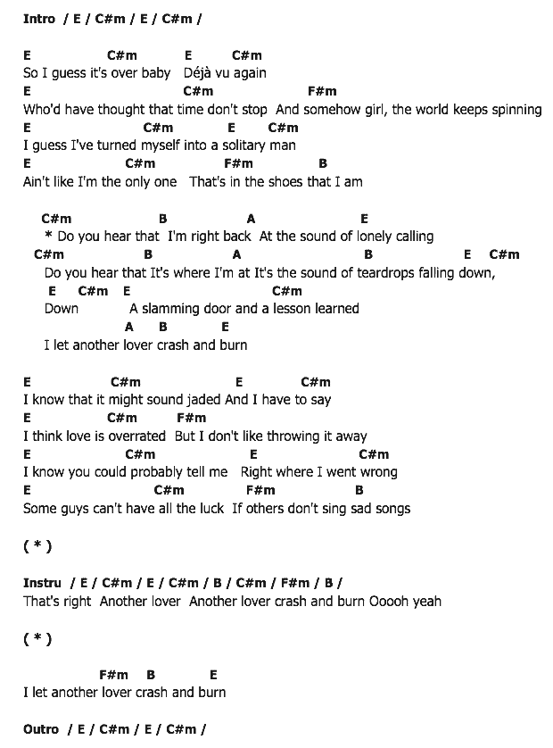 คอร์ดเพลง เนื้อเพลง Crash and Burn, คอร์ดเพลง Crash and Burn ของ Thomas Rhett, คอร์ดเพลงของ Thomas Rhett, เนื้อร้อง Crash and Burn Thomas Rhett, Crash and Burn คอร์ดง่าย ๆ, คอร์ด Crash and Burn ต้นฉบับ