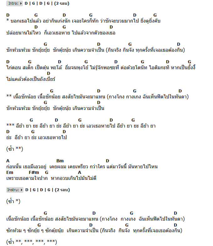 คอร์ดเพลง เนื้อเพลง เอวหาย, คอร์ดเพลง เอวหาย ของ Two ( ต่อ ต๋อง ), คอร์ดเพลงของ Two ( ต่อ ต๋อง ), เนื้อร้อง เอวหาย Two ( ต่อ ต๋อง ), เอวหาย คอร์ดง่าย ๆ, คอร์ด เอวหาย ต้นฉบับ