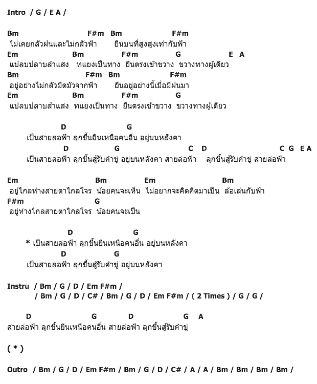 คอร์ดเพลง เนื้อเพลง สายล่อฟ้า, คอร์ดเพลง สายล่อฟ้า ของ Big Ass, คอร์ดเพลงของ Big Ass, เนื้อร้อง สายล่อฟ้า Big Ass, สายล่อฟ้า คอร์ดง่าย ๆ, คอร์ด สายล่อฟ้า ต้นฉบับ