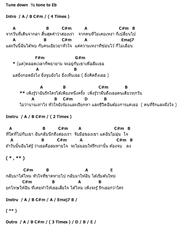 คอร์ดเพลง เนื้อเพลง เพียงหนึ่งครั้ง, คอร์ดเพลง เพียงหนึ่งครั้ง ของ The Yers, คอร์ดเพลงของ The Yers, เนื้อร้อง เพียงหนึ่งครั้ง The Yers, เพียงหนึ่งครั้ง คอร์ดง่าย ๆ, คอร์ด เพียงหนึ่งครั้ง ต้นฉบับ