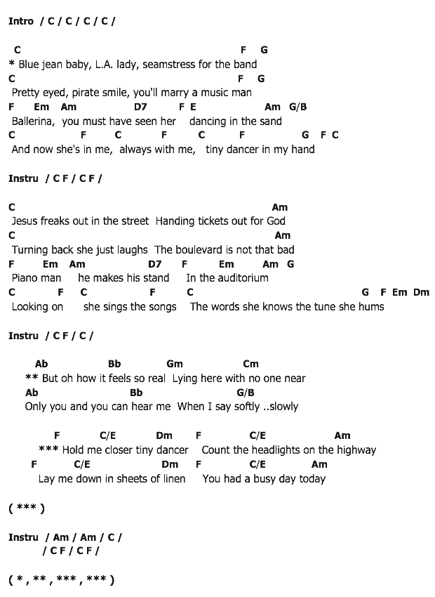 คอร์ดเพลง เนื้อเพลง Tiny Dancer, คอร์ดเพลง Tiny Dancer ของ ELTON JOHN, คอร์ดเพลงของ ELTON JOHN, เนื้อร้อง Tiny Dancer ELTON JOHN, Tiny Dancer คอร์ดง่าย ๆ, คอร์ด Tiny Dancer ต้นฉบับ