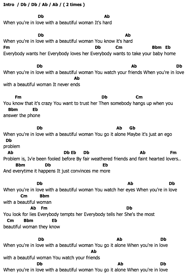คอร์ดเพลง เนื้อเพลง When You're In Love With A Beautiful Women, คอร์ดเพลง When You're In Love With A Beautiful Women ของ Dr. Hook, คอร์ดเพลงของ Dr. Hook, เนื้อร้อง When You're In Love With A Beautiful Women Dr. Hook, When You're In Love With A Beautiful Women คอร์ดง่าย ๆ, คอร์ด When You're In Love With A Beautiful Women ต้นฉบับ