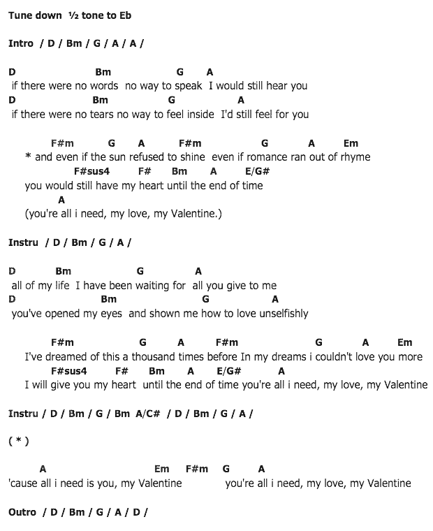 คอร์ดเพลง เนื้อเพลง My Valentine, คอร์ดเพลง My Valentine ของ Martina McBride, คอร์ดเพลงของ Martina McBride, เนื้อร้อง My Valentine Martina McBride, My Valentine คอร์ดง่าย ๆ, คอร์ด My Valentine ต้นฉบับ