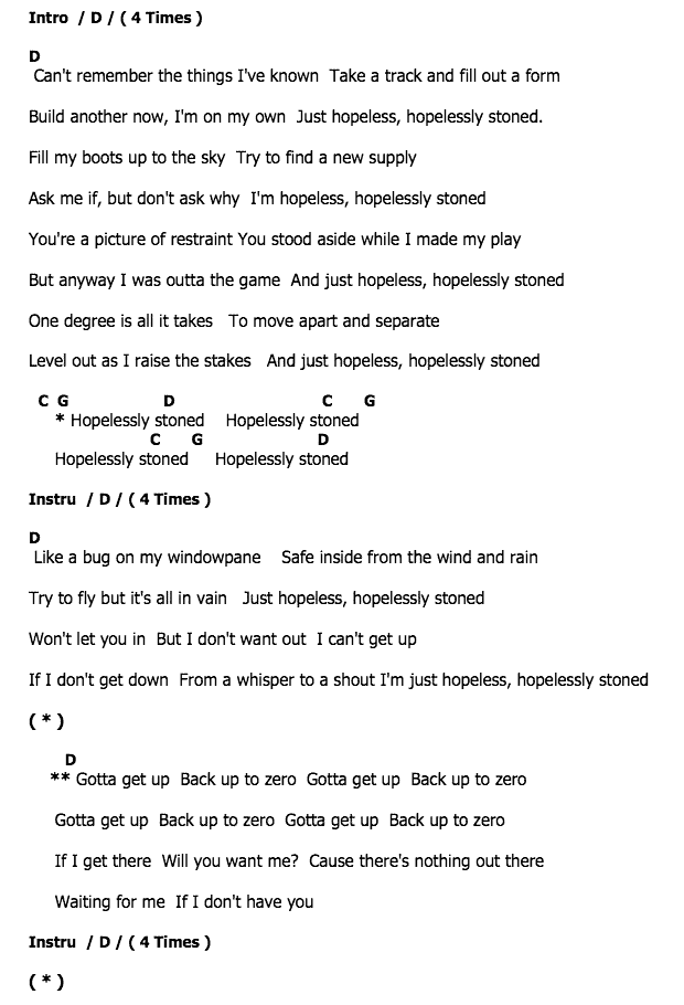 คอร์ดเพลง เนื้อเพลง Hopelessly Stoned, คอร์ดเพลง Hopelessly Stoned ของ Hugo, คอร์ดเพลงของ Hugo, เนื้อร้อง Hopelessly Stoned Hugo, Hopelessly Stoned คอร์ดง่าย ๆ, คอร์ด Hopelessly Stoned ต้นฉบับ