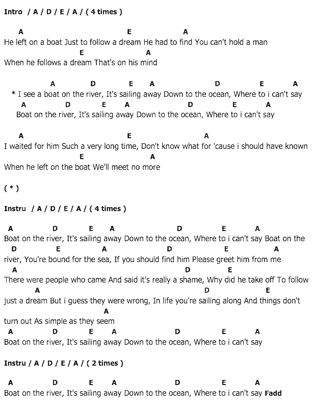 คอร์ดเพลง เนื้อเพลง I See ABoat In The River, คอร์ดเพลง I See ABoat In The River ของ Boney M, คอร์ดเพลงของ Boney M, เนื้อร้อง I See ABoat In The River Boney M, I See ABoat In The River คอร์ดง่าย ๆ, คอร์ด I See ABoat In The River ต้นฉบับ
