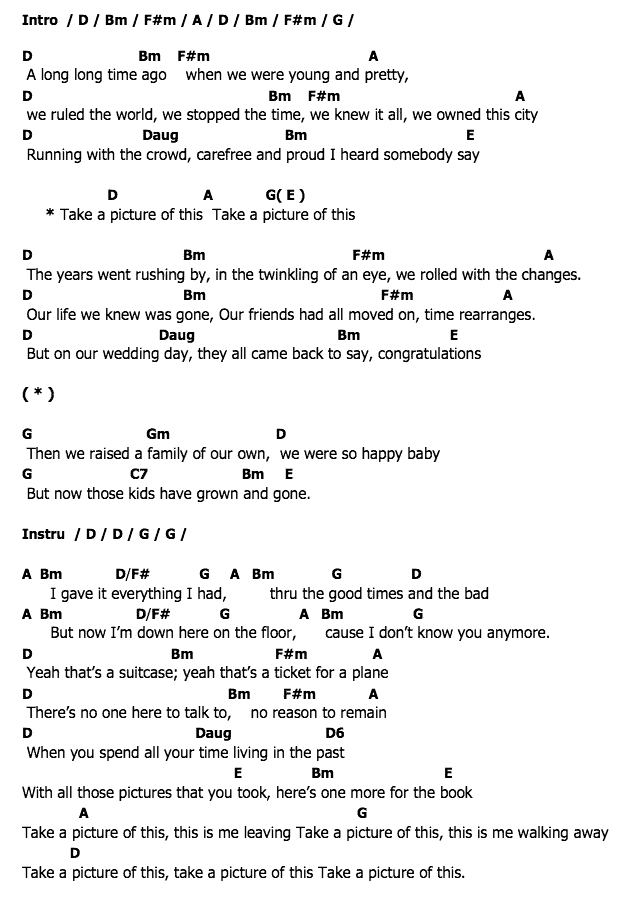 คอร์ดเพลง เนื้อเพลง Take a Picture of This, คอร์ดเพลง Take a Picture of This ของ Don Henly, คอร์ดเพลงของ Don Henly, เนื้อร้อง Take a Picture of This Don Henly, Take a Picture of This คอร์ดง่าย ๆ, คอร์ด Take a Picture of This ต้นฉบับ