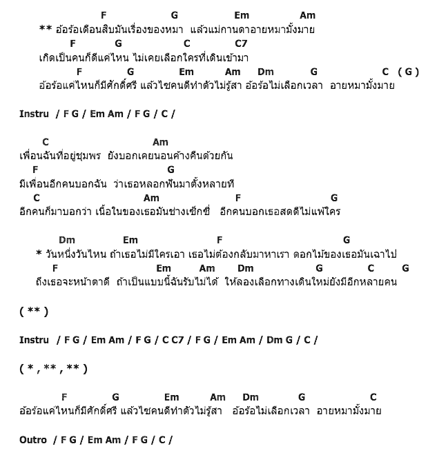 คอร์ดเพลง เนื้อเพลง อ้อร้อเดือนสิบ, คอร์ดเพลง อ้อร้อเดือนสิบ ของ บอยใบชา ราชสีห์, คอร์ดเพลงของ บอยใบชา ราชสีห์, เนื้อร้อง อ้อร้อเดือนสิบ บอยใบชา ราชสีห์, อ้อร้อเดือนสิบ คอร์ดง่าย ๆ, คอร์ด อ้อร้อเดือนสิบ ต้นฉบับ