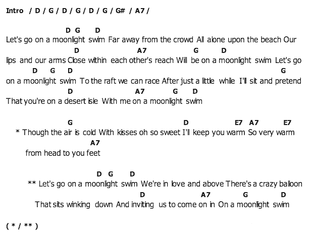 คอร์ดเพลง เนื้อเพลง Moonlight Swim, คอร์ดเพลง Moonlight Swim ของ Elvis presley, คอร์ดเพลงของ Elvis presley, เนื้อร้อง Moonlight Swim Elvis presley, Moonlight Swim คอร์ดง่าย ๆ, คอร์ด Moonlight Swim ต้นฉบับ