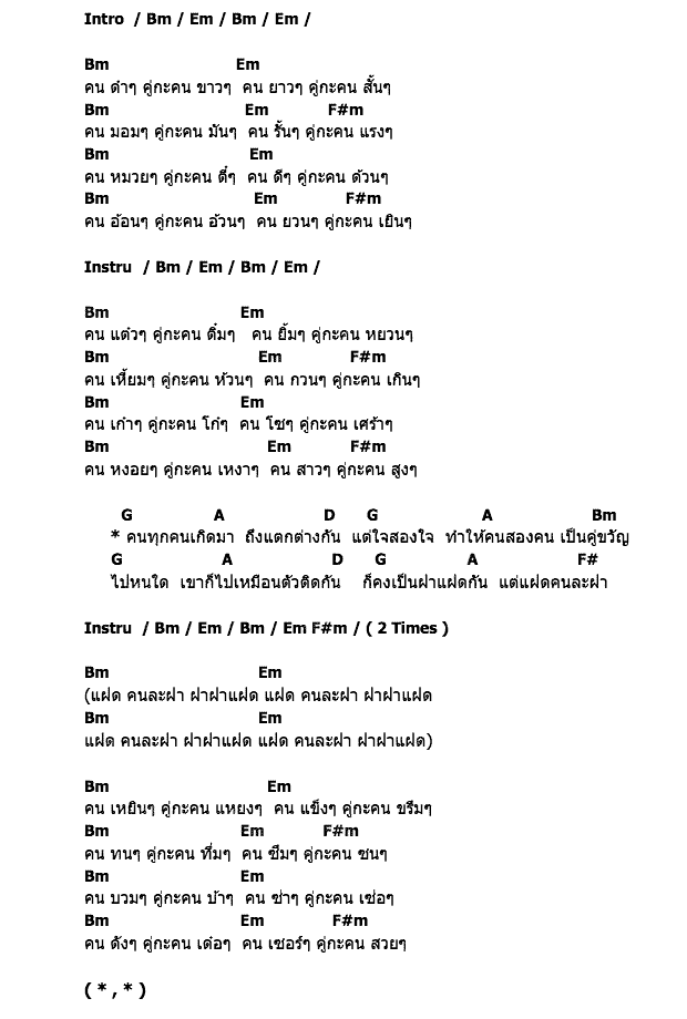 คอร์ดเพลง เนื้อเพลง แฝดคนละฝา, คอร์ดเพลง แฝดคนละฝา ของ อิทธิ & เทียรี่, คอร์ดเพลงของ อิทธิ & เทียรี่, เนื้อร้อง แฝดคนละฝา อิทธิ & เทียรี่, แฝดคนละฝา คอร์ดง่าย ๆ, คอร์ด แฝดคนละฝา ต้นฉบับ