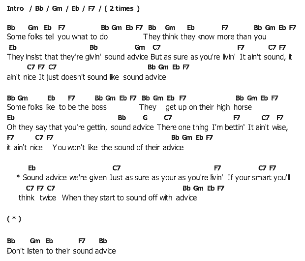 คอร์ดเพลง เนื้อเพลง Sound Advice, คอร์ดเพลง Sound Advice ของ Elvis presley, คอร์ดเพลงของ Elvis presley, เนื้อร้อง Sound Advice Elvis presley, Sound Advice คอร์ดง่าย ๆ, คอร์ด Sound Advice ต้นฉบับ