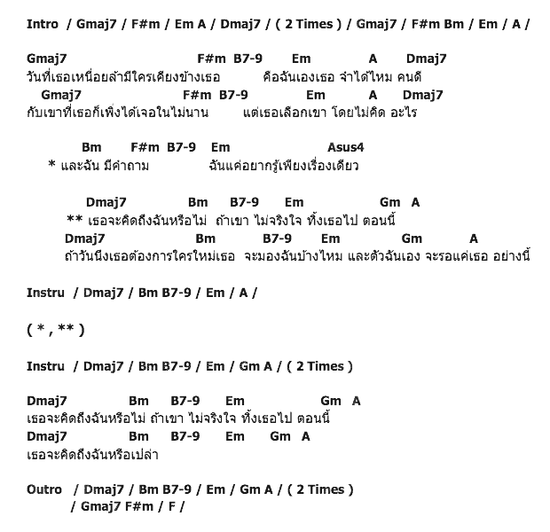 คอร์ดเพลง เนื้อเพลง ถ้าวันหนึ่ง, คอร์ดเพลง ถ้าวันหนึ่ง ของ AJIN, คอร์ดเพลงของ AJIN, เนื้อร้อง ถ้าวันหนึ่ง AJIN, ถ้าวันหนึ่ง คอร์ดง่าย ๆ, คอร์ด ถ้าวันหนึ่ง ต้นฉบับ