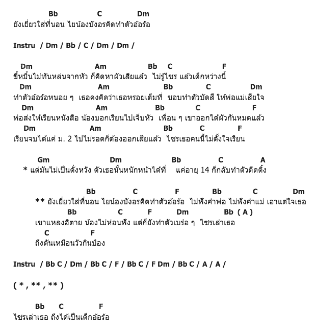 คอร์ดเพลง เนื้อเพลง เด็กอ้อร้อ, คอร์ดเพลง เด็กอ้อร้อ ของ วงสาคู พาราฮัท, คอร์ดเพลงของ วงสาคู พาราฮัท, เนื้อร้อง เด็กอ้อร้อ วงสาคู พาราฮัท, เด็กอ้อร้อ คอร์ดง่าย ๆ, คอร์ด เด็กอ้อร้อ ต้นฉบับ