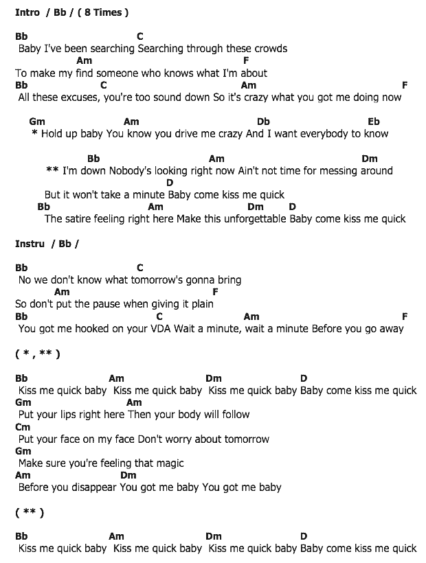 คอร์ดเพลง เนื้อเพลง Kiss Me Quick, คอร์ดเพลง Kiss Me Quick ของ Nathan Sykes, คอร์ดเพลงของ Nathan Sykes, เนื้อร้อง Kiss Me Quick Nathan Sykes, Kiss Me Quick คอร์ดง่าย ๆ, คอร์ด Kiss Me Quick ต้นฉบับ