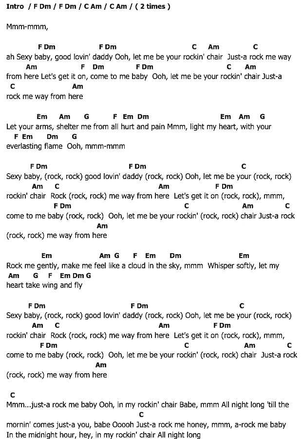 คอร์ดเพลง เนื้อเพลง Rockin ‘ Chair, คอร์ดเพลง Rockin ‘ Chair ของ George Mc Crae, คอร์ดเพลงของ George Mc Crae, เนื้อร้อง Rockin ‘ Chair George Mc Crae, Rockin ‘ Chair คอร์ดง่าย ๆ, คอร์ด Rockin ‘ Chair ต้นฉบับ