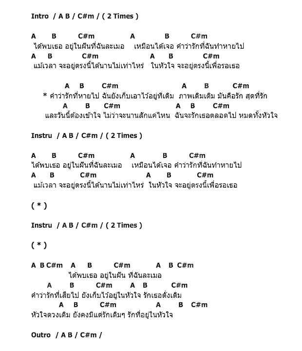 คอร์ดเพลง เนื้อเพลง คำว่ารักที่หายไป, คอร์ดเพลง คำว่ารักที่หายไป ของ Natta, คอร์ดเพลงของ Natta, เนื้อร้อง คำว่ารักที่หายไป Natta, คำว่ารักที่หายไป คอร์ดง่าย ๆ, คอร์ด คำว่ารักที่หายไป ต้นฉบับ