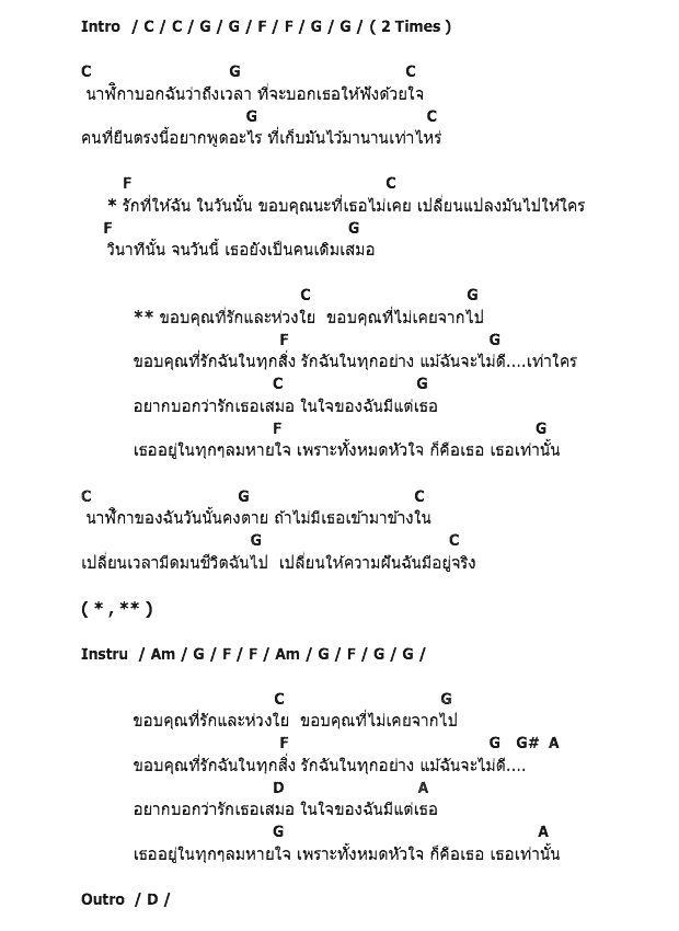 คอร์ดเพลง เนื้อเพลง ขอบคุณ, คอร์ดเพลง ขอบคุณ ของ MORNING MOON, คอร์ดเพลงของ MORNING MOON, เนื้อร้อง ขอบคุณ MORNING MOON, ขอบคุณ คอร์ดง่าย ๆ, คอร์ด ขอบคุณ ต้นฉบับ