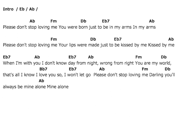 คอร์ดเพลง เนื้อเพลง Please Don't Stop Loving Me, คอร์ดเพลง Please Don't Stop Loving Me ของ Elvis presley, คอร์ดเพลงของ Elvis presley, เนื้อร้อง Please Don't Stop Loving Me Elvis presley, Please Don't Stop Loving Me คอร์ดง่าย ๆ, คอร์ด Please Don't Stop Loving Me ต้นฉบับ