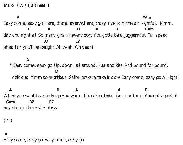 คอร์ดเพลง เนื้อเพลง Easy Come Easy Go, คอร์ดเพลง Easy Come Easy Go ของ Elvis presley, คอร์ดเพลงของ Elvis presley, เนื้อร้อง Easy Come Easy Go Elvis presley, Easy Come Easy Go คอร์ดง่าย ๆ, คอร์ด Easy Come Easy Go ต้นฉบับ