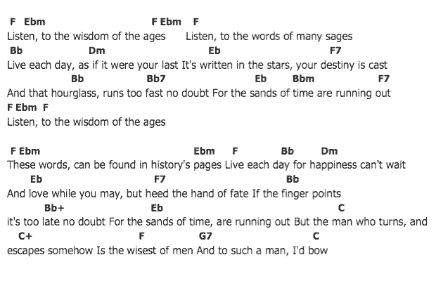 คอร์ดเพลง เนื้อเพลง Wisdom Of The Ages, คอร์ดเพลง Wisdom Of The Ages ของ Elvis presley, คอร์ดเพลงของ Elvis presley, เนื้อร้อง Wisdom Of The Ages Elvis presley, Wisdom Of The Ages คอร์ดง่าย ๆ, คอร์ด Wisdom Of The Ages ต้นฉบับ