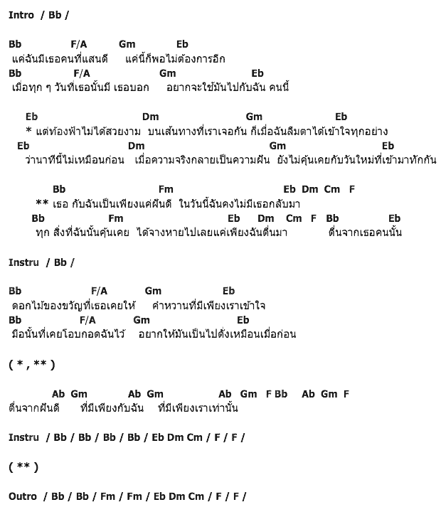 คอร์ดเพลง เนื้อเพลง ฝันดี, คอร์ดเพลง ฝันดี ของ Kunkrub, คอร์ดเพลงของ Kunkrub, เนื้อร้อง ฝันดี Kunkrub, ฝันดี คอร์ดง่าย ๆ, คอร์ด ฝันดี ต้นฉบับ