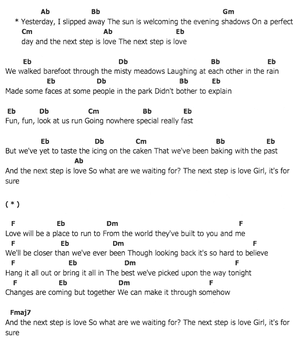 คอร์ดเพลง เนื้อเพลง The Next Step Is Love, คอร์ดเพลง The Next Step Is Love ของ Elvis presley, คอร์ดเพลงของ Elvis presley, เนื้อร้อง The Next Step Is Love Elvis presley, The Next Step Is Love คอร์ดง่าย ๆ, คอร์ด The Next Step Is Love ต้นฉบับ