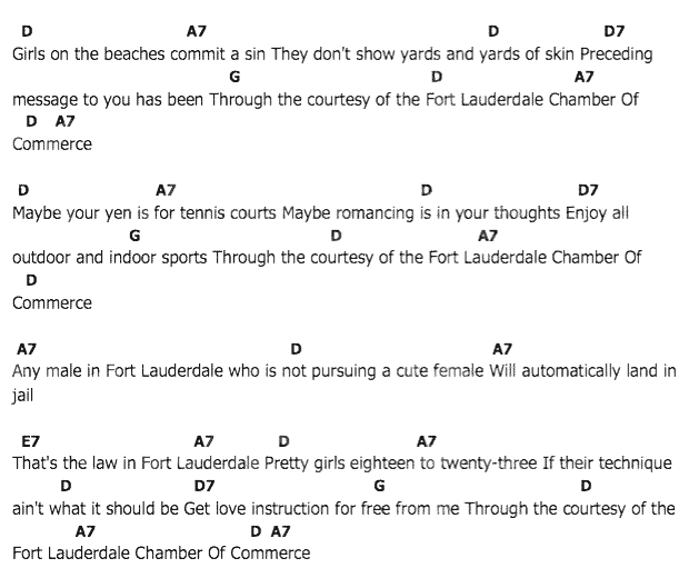 คอร์ดเพลง เนื้อเพลง Fort Lauderdale Chamber Of Commerce, คอร์ดเพลง Fort Lauderdale Chamber Of Commerce ของ Elvis presley, คอร์ดเพลงของ Elvis presley, เนื้อร้อง Fort Lauderdale Chamber Of Commerce Elvis presley, Fort Lauderdale Chamber Of Commerce คอร์ดง่าย ๆ, คอร์ด Fort Lauderdale Chamber Of Commerce ต้นฉบับ