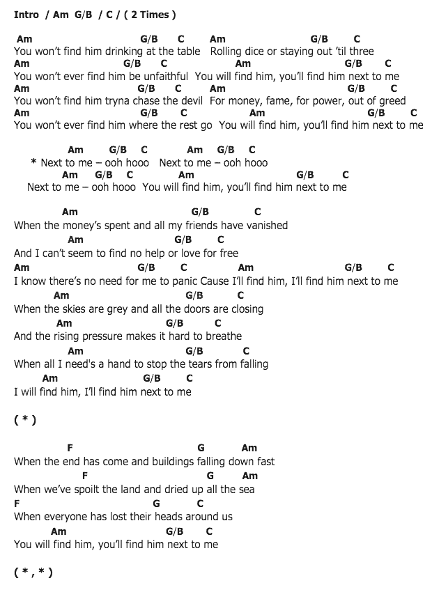 คอร์ดเพลง เนื้อเพลง Next To Me, คอร์ดเพลง Next To Me ของ Emeli Sandé, คอร์ดเพลงของ Emeli Sandé, เนื้อร้อง Next To Me Emeli Sandé, Next To Me คอร์ดง่าย ๆ, คอร์ด Next To Me ต้นฉบับ