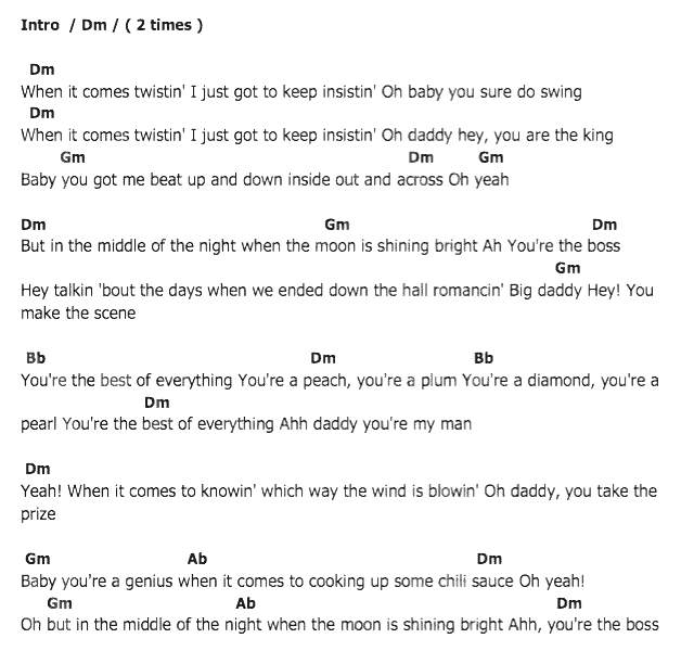 คอร์ดเพลง เนื้อเพลง You're The Boss, คอร์ดเพลง You're The Boss ของ Elvis presley, คอร์ดเพลงของ Elvis presley, เนื้อร้อง You're The Boss Elvis presley, You're The Boss คอร์ดง่าย ๆ, คอร์ด You're The Boss ต้นฉบับ