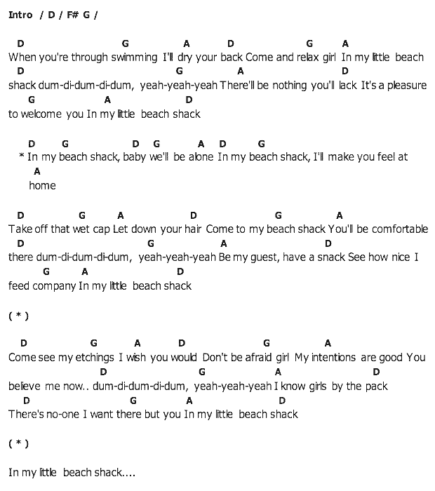 คอร์ดเพลง เนื้อเพลง Beach Shack, คอร์ดเพลง Beach Shack ของ Elvis presley, คอร์ดเพลงของ Elvis presley, เนื้อร้อง Beach Shack Elvis presley, Beach Shack คอร์ดง่าย ๆ, คอร์ด Beach Shack ต้นฉบับ