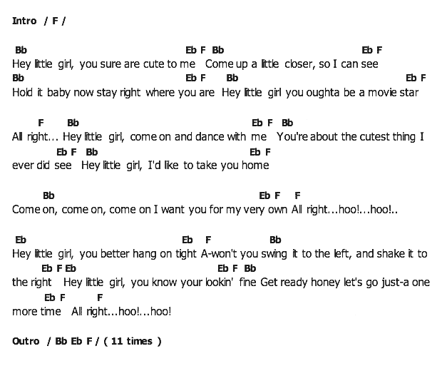 คอร์ดเพลง เนื้อเพลง Hey little Girl, คอร์ดเพลง Hey little Girl ของ Elvis presley, คอร์ดเพลงของ Elvis presley, เนื้อร้อง Hey little Girl Elvis presley, Hey little Girl คอร์ดง่าย ๆ, คอร์ด Hey little Girl ต้นฉบับ