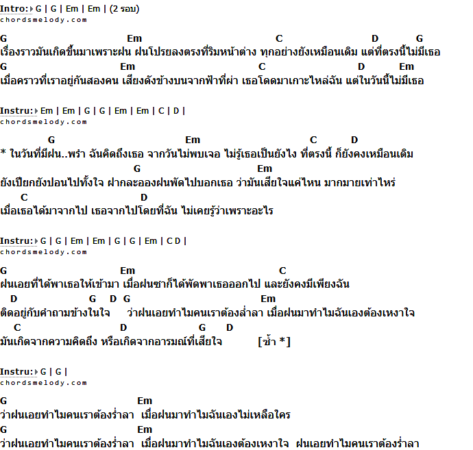 คอร์ดเพลง เนื้อเพลง เพลงหน้าฝน, คอร์ดเพลง เพลงหน้าฝน ของ ช่างหำ, คอร์ดเพลงของ ช่างหำ, เนื้อร้อง เพลงหน้าฝน ช่างหำ, เพลงหน้าฝน คอร์ดง่าย ๆ, คอร์ด เพลงหน้าฝน ต้นฉบับ